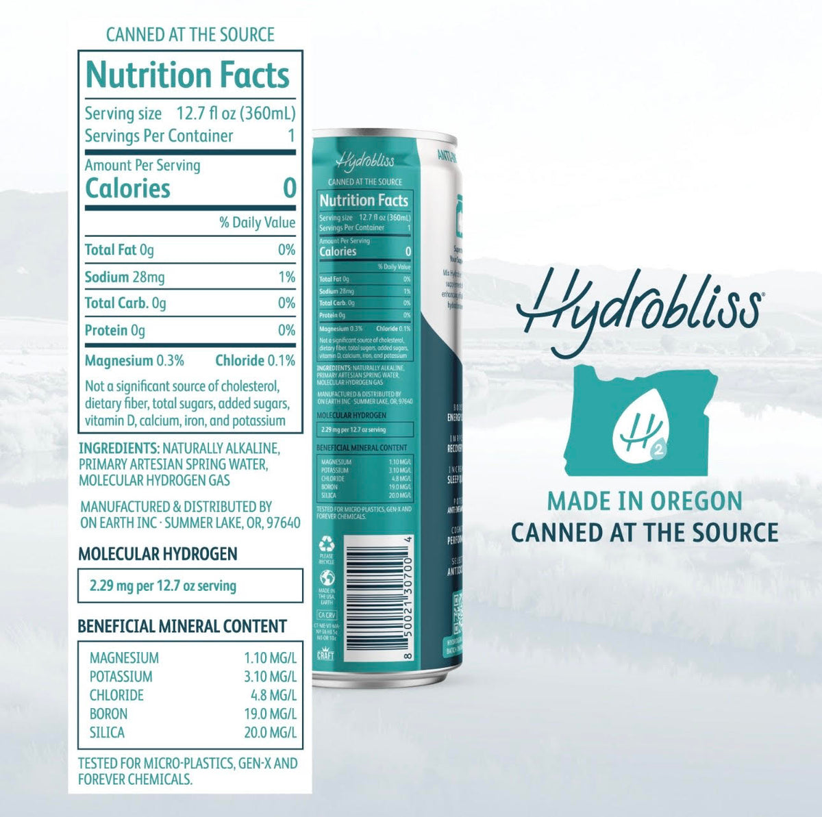 Hydrobliss® Hydrogen-Infused Primary Artesian Water -  Case of 24